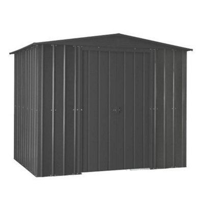 Salford 8 X 3 Premier Apex Metal Garden Shed - Anthracite Grey (8Ft X 3Ft / 8' X 3' / 2.5M X 1.0M)