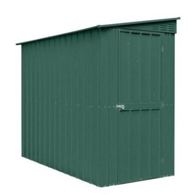 Salford 4 X 8 Pent Metal Garden Shed - Heritage Green (4Ft X 8Ft / 4' X 8' / 1.2M X 2.4M)