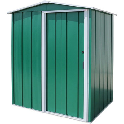 Salford 5 X 4 Apex Metal Garden Shed - Green (5Ft X 4Ft / 5' X 4' / 1.6M X 1.2M)