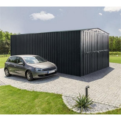 Salford 10 X 19 Premier Metal Garage - Anthracite Grey (10Ft X 19Ft / 10' X 19' / 3.07 X 5.88M)