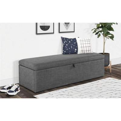 Ashfield Premium Slate Grey Fabric Blanket Box from B&Q