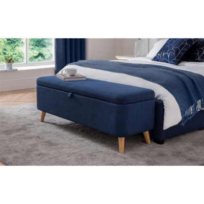 Ashfield Stilted Premium Ocean Blue Fabric Blanket Box from B&Q