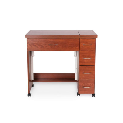 Sewing Online Alice Fold-Out Sewing Cabinet With Drawers In Teak from B&Q