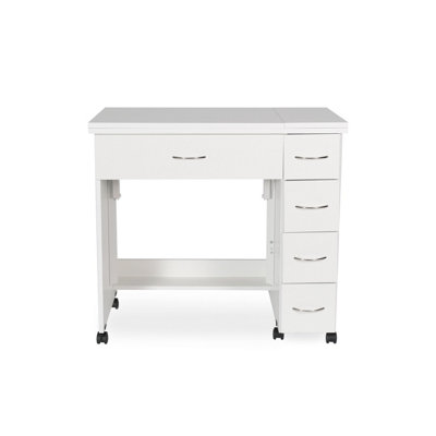 Sewing Online Alice Fold-Out Sewing Cabinet With Drawers In Ash White from B&Q