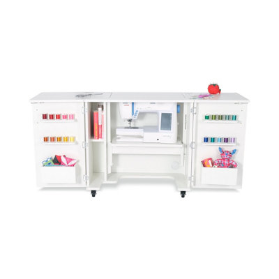 Sewing Online Bandicoot Fold-Away Sewing Cabinet With Drawers In Ash White from B&Q