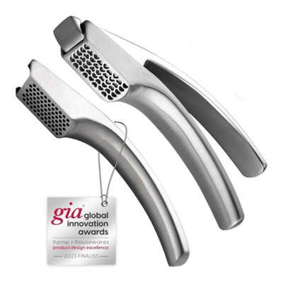 Gourmet Easy Stainless Steel Garlic Press With Two Detachable HandlesFine & Coarse Garlic from B&Q