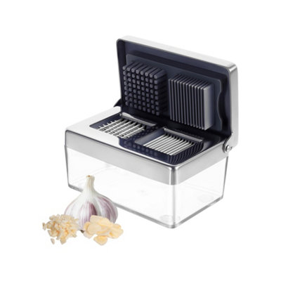 Gourmet Easy Stainless Steel 2-In-1 Garlic Press & Super Thin SlicerSilver from B&Q