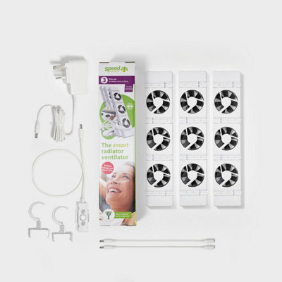 Speed Comfort Radiator Fan Trio Set  And Hooks from B&Q