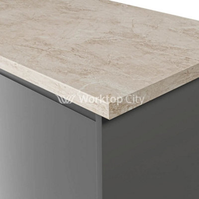 Worktop City Pp8368 Marmara Cream 4Mtr Laminate Kitchen Breakfast Bar4000mmx670mmx38mm from B&Q