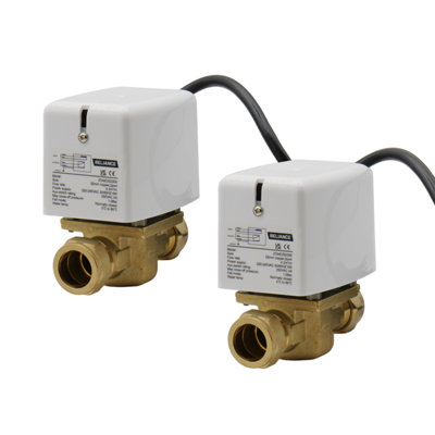Reliance Valves 2 X Reliance 2 Port Motorised Zone Valve 22mm Hard Wired Zone250305 (Two Pack) from B&Q
