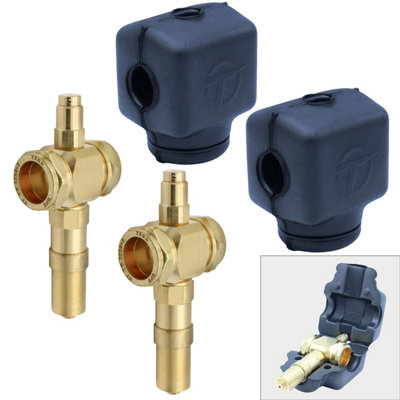 Tesla UK 2 X Tesla Heat Pump Premium Anti-Freeze Valve 28mm X 28mm Compression Afv28 With 2 X Afv28Shell Insulation Shell from B&Q