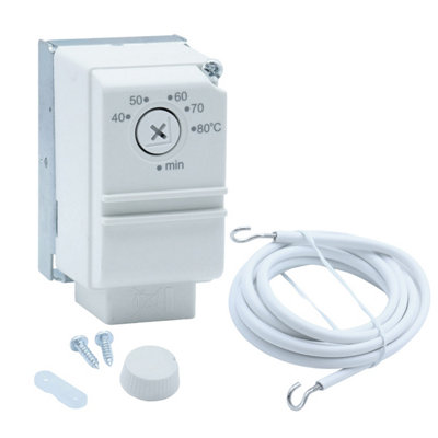 Universal Cylinder Thermostat 40-80'c Strap-On Type Spdt 230V from B&Q
