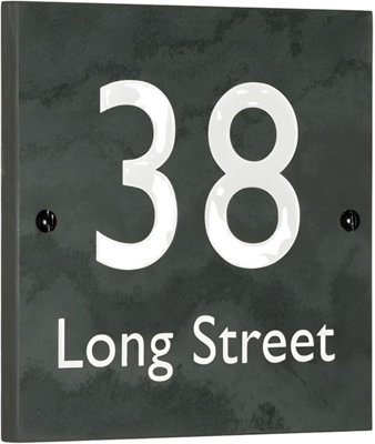 Personalised Engraved Slate House Sign 15Cm X 15Cm from B&Q