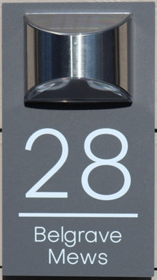 Personalised House Number Plaque For Wall With Solar LightDark Grey from B&Q