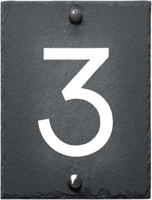 Slate House Sign Personalised Door Number Plaque 15Cm X 20Cm from B&Q