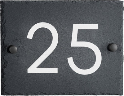 Slate House Sign Personalised Door Number Plaque 20Cm X 15Cm from B&Q