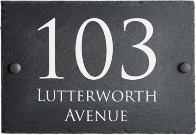 Slate House Sign Personalised Door Number Plaque 20Cm X 15Cm from B&Q