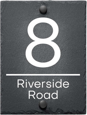 Slate House Sign Door Number Plaque 15Cm X 20Cm from B&Q