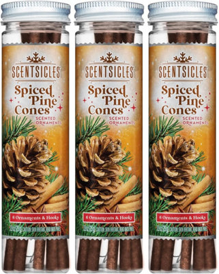 Scentsicles Spiced Pine Cones Scented Tree Ornaments With Hooks3 Bottles from B&Q