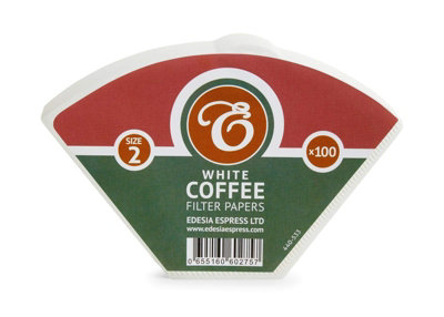 B&Q -  100 Size 2 White Unbleached Coffee Filter Paper Cones