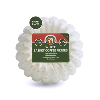 Edesia Espress 100 Size 45/155 White Basket Coffee Filters from B&Q