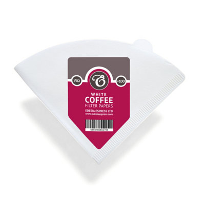 Edesia Espress 100 Size V02 White Coffee Filter Paper ConesV ShapedCompatible With Hario