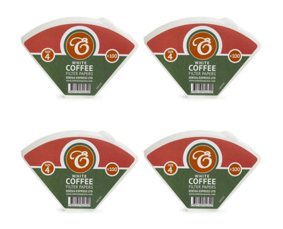Edesia Espress 400 Size 4 White Unbleached Coffee Filter Paper Cones from B&Q
