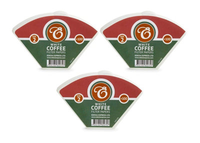 Edesia Espress 300 Size 2 White Unbleached Coffee Filter Paper Cones from B&Q