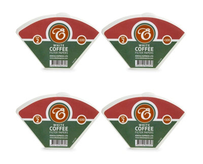 Edesia Espress 400 Size 2 White Unbleached Coffee Filter Paper Cones from B&Q