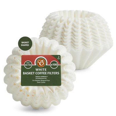 Edesia Espress 200 Size 45/155 White Basket Coffee Filters from B&Q