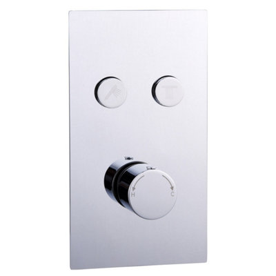 Menai Chrome Round Thermostatic Shower Valve2 Outlet from B&Q