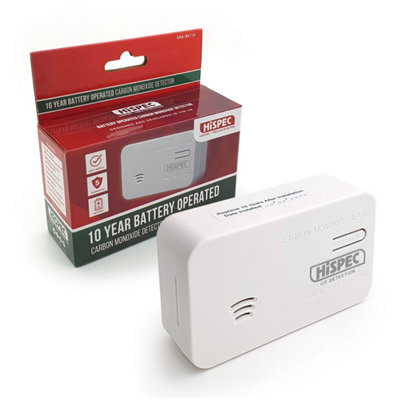 Hispec Battery Operated Carbon Monoxide Detector Powered By A 10 Year Battery Hsa/Bc/10