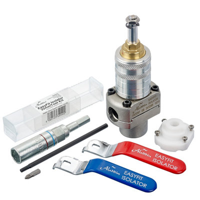 Aladdin Easyfit Self-Cutting Isolation Valve 22mm Starter PackSecondary Stop TapPipe Freezing AlternativeEmergency Stop Tap from B&Q