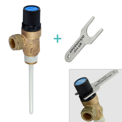 Reliance10 Bar Tpr15 Pressure And Temperature Relief Valve 90-95 Degreec + Tpr Key from B&Q