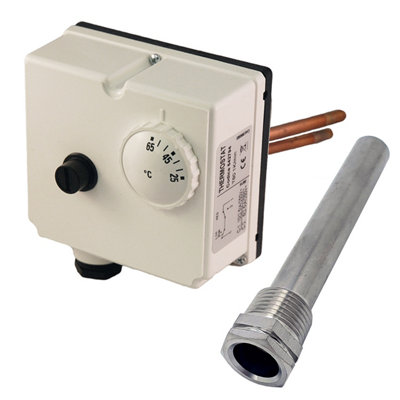 GledhillControl & Overheat Thermostat Xg213 Alternative (2565 Deg C) + Stainless Steel Pocket from B&Q