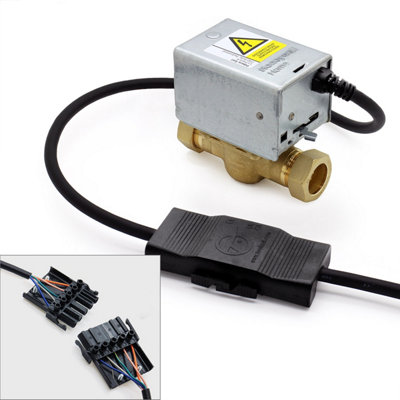 Honeywell Home V4043H 1056 2 Port Motorised Zone Valve 22mm + Easy 5-Way Wiring Connector from B&Q