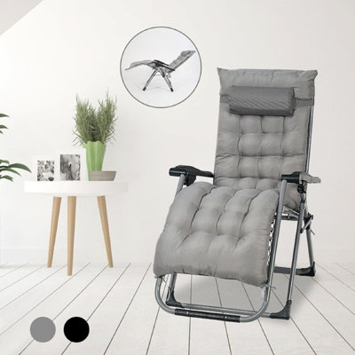  - Smart Living Zero Gravity Reclining Chair With Cushion & PillowGrey