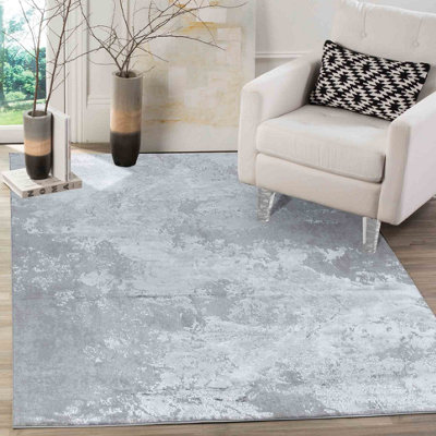 Smart Living Modern Soft Carved Area RugLiving Room CarpetKitchen FloorBedroom Soft Rugs 80Cmx150CmSerenity (271 Grey) from B&Q