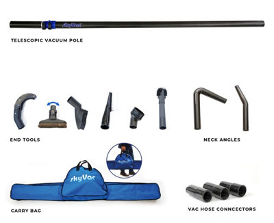 Skyvac Telescopic Vaccum Pole High-Reach Dusting Kit 7M Telescopic Pole Package from B&Q