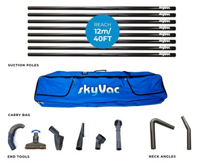 Skyvac Internal Suction Pole SetFor Internal High Level Cleaning. 8 Pole Package (12M/40Ft) from B&Q