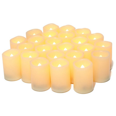 24 Pcs 5 Cm Led Flameless Flickering Votive Tea Lights Candle Battery Operated / Electric Flicker Tealights Bulk Fake Candles For from B&Q