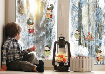 Quote My Wall Christmas Elf Window Stickers Xmas Decals from B&Q