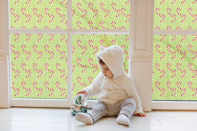 Quote My Wall Candy Stick Candy Cane Christmas Window Film from B&Q