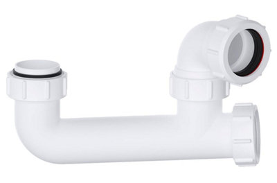 PlumbEZ Bath Trap 40mm (1.1/2 Inch) Bath Trap/shower Trap With Universal OutletWhite Shallow Bath Trap50mm Seal With Cleaning Eye from B&Q