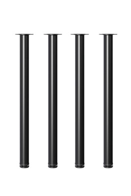 Garden Sanctuary 4Pcs Round Metal Table Legs For Modern Furniture Renovation Sleek Black Finish H 50Cm from B&Q