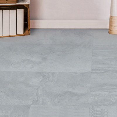 Garden Sanctuary 24Pcs Square Waterproof Self Adhesive Stone Effect Floor Tiles 45.72Cm X 45.72Cm from B&Q