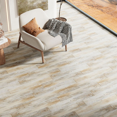 Garden Sanctuary 36Pcs Natural Wood Grain Peel And Stick Flooring Tiles 91.5Cm W X 15.2Cm D 5M² from B&Q