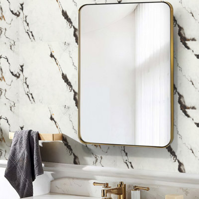 Garden Sanctuary Quick-Fix Marble Art Effect Tiles 10Pcs Peel And Stick Solution For Living Space 60Cm L X 30Cm W from B&Q