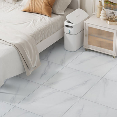 Garden Sanctuary Realistic Stone Texture Peel And Stick Pvc Flooring Tiles 14Pcs 60 X 60Cm from B&Q