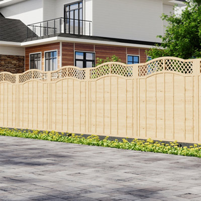 Garden Sanctuary Spruce Lattice Top Wooden Garden Fence Panel Stylish Durable Outdoor Privacy Solution 6Ft X6Ft from B&Q